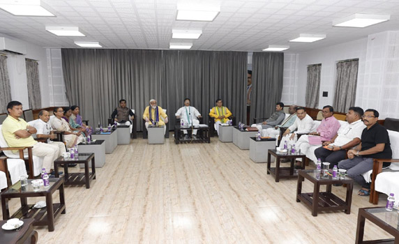 Tripura CM Dr. Manik Saha holds meeting with party legislators at his official residence.